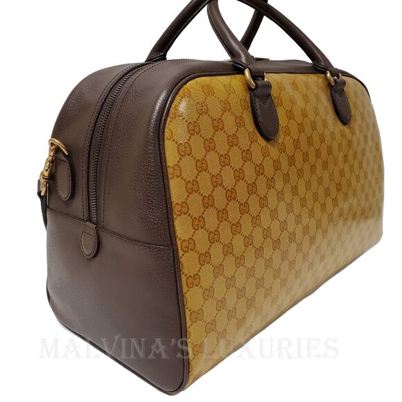 GUCCI BAG 702422 ADIDAS X GG LOGO CRYSTAL DUFFEL w WEB STRAP - Picture 5 of 16